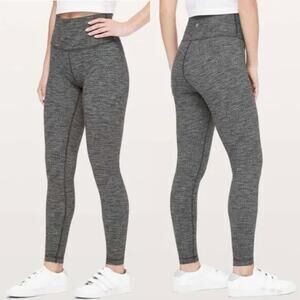 Lululemon Women's Gray Heathered Wunder Under High Rise Leggings Size 6